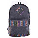 Popular Colorful Geometric Stripe Pattern Canvas School Bag Backpack 30*12*40 CM