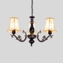 Antique Style Engraved Chandelier Metal 3/5/6/8 Lights Black/White Hanging Light for Living Room