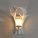 Antique Style Antlers Shape Wall Sconce Metal Single Light Sconce for Dining Room Living Room
