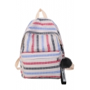 Popular Color Block Plaid Stripe Pattern School Backpack Bookbag 30*15*40 CM
