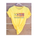 Cool Street Style Letter S Ar Ca Sm Printed Summer Cotton Loose Tee