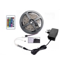 Flexible 2835 LED Strip Light 16ft Waterproof Strip Tape with IR 24 Keys Remote Controller for Living Room
