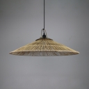 Brown Saucer Ceiling Lighting Single Light Rustic Style Pendant Light Fixture for Dining Room Living Room