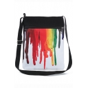Popular Colored Painted Black and White Canvas Shoulder Messenger Bag 22.5*27 CM