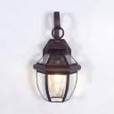 Outdoor Indoor Down Lighting Sconce Light Metal Clear Glass 1 Light Traditional Rust Wall Light