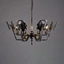 Antique Candle Chandelier Metal 6 Lights Bronze Chandelier Lighting for Dining Room