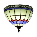 Colorful Conical Wall Lamp 1 Light Tiffany Style Antique Stain Glass Sconce Light for Living Room