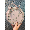 Designer Floral Lace Patched Round Crossbody Bag Handbag 18*7*18 CM