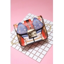 Chic Cartoon Printed Red Crossbody Bag with Chain Strap 17*8*13 CM