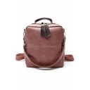 Popular Solid Color PU Leather Small Shoulder Bag Casual Backpack 25*11*30 CM
