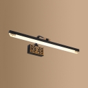 Black Linear Wall Sconce Simple Style Metal Wall Light in Neutral/White/Warm for Bedroom