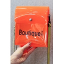 Summer Fashion Letter Printed Transparent Crossbody Shoulder Bag 16*6*18 CM