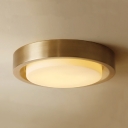 Modern Round Ceiling Fixture Glass Brass/Black Flush Mount Light in White/Warm for Hallway