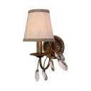 Vintage Tapered Shade Wall Sconce 1/2/3 Lights Metal Sconce Light with Crystal Leaf for Bedroom