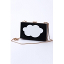 Lovely White Cloud Pattern Crossbody Clutch with Chain Strap 18*5*11 CM