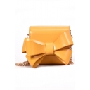 Fashion Solid Color Bow-knot Embellishment Mini Crossbody Sling Bag 11*4*11 CM