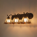 Stained Glass Dragonfly Wall Light 3 Lights Tiffany Style Sconce Light for Bathroom Hallway