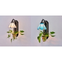 Living Room Cone Wall Light Metal and Glass 1 Light Tiffany Style Blue/White Sconce Light