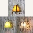 Tapered Wall Lamp with Crystal Decoration 1 Light Traditional Wall Sconce for Living Room