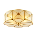 Brass Flower Flush Light 3/4/6 Lights Elegant Style Metal Ceiling Light for Living Room