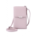 Fashion Solid Color Hasp Long Strap Cell Phone Crossbody purse 11*18*4.2 CM