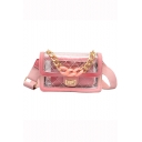 New Trendy Chain Handle Transparent Quilted Crossbody Shoulder Bag 22*6*15 CM