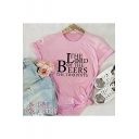 Popular Letter THE LORD OF THE BEERS Short Sleeve Round Neck Cotton Tee