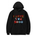 Cool Colorful Letter I Love You 3000 Times Long Sleeve Unisex Pullover Hoodie