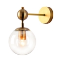Globe Shape Wall Sconce Single Light Industrial Metal and Glass Wall Light for Dining Room Hallway