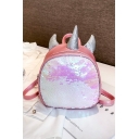 17 Inch Lovely Unicorn Shaped Mini Sequined Backpack for Girls