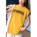 Girl Cool Street Style Simple Letter THE NONPAREIL Printed Round Neck Sleeveless Oversized Tank Top