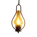Gourd Pendant Lighting Single Light Glass Hanging Light for Dinging Room in Gold/Copper