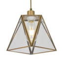 Polyhedron Kitchen Hallway Ceiling Light Metal Class 1 Light Antique Style Hanging Light in Gold