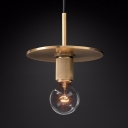 Metal Clear Class Orb Light Fixture 1 Light Industrial Ceiling Light in Brass/Chrome/Black for Bar