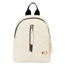 Simple Pattern Zipper Front Mini Backpack 21.5*10.5*25 CM