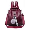 Popular Letter Ribbon Plain PU Leather Shoulder Bag Backpack 23*27 CM