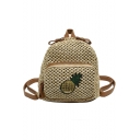 New Fashion Pineapple Pattern Straw Weaved Mini Crossbody Bag Backpack 20*12*18 CM
