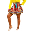 Womens Cool Ethnic Style Fashion Pattern High Waist Mini A-Line Pleated Skirt