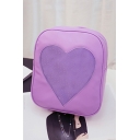 Cute Transparent Heart Patched Backpack for Girls 27*14*30 CM
