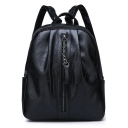 New Stylish Solid Color Zipper Front Convertible Backpack 25*13*31 CM