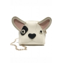 Cute Cartoon Dog Pattern White Mini Cross Shoulder Purse for Kids 15*7*14 CM