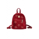 Chic Five-pointed Stars Embroidery Hairy Crossbody Backpack 21*12*20 CM