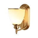 Simple Style Brass Sconce Lamp Dome Shade 1 Light Metal Wall Light for Bedroom Stair
