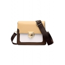 Fashion Color Block Hasp Square Shoulder Bag Crossbody bag 19*8*16 CM