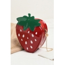 Lovely Red Strawberry Pattern Mini Crossbody Purse for Girls 16*6*18 CM