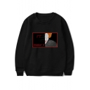 It Chapter Two Clown Printed Basic Round Neck Long Sleeve Loose Fit Sweatshirt