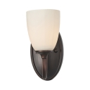 Curved Shade Sconce Light 1/2 Lights Traditional Style Glass and Metal Wall Lamp for Bedroom