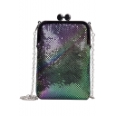 New Fashion Plain Sequined Crossbody Purse with Chain Strap 13*1*19 CM