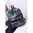 Women's Fashion Camouflage Printed Nylon School Bag Backpack 29*12*38 CM