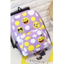 Hot Fashion Lovely Cartoon Emoji Polka Dot Printed School Backpack 30*12*41 CM